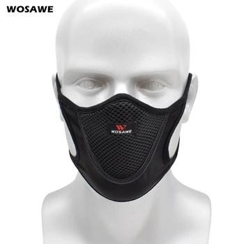 WOSAWE Cycling Face Mask Dust Mask Running Windproof Air Purifying Face Mask With Filter Anti-Pollution Washable MTB Bike Mask