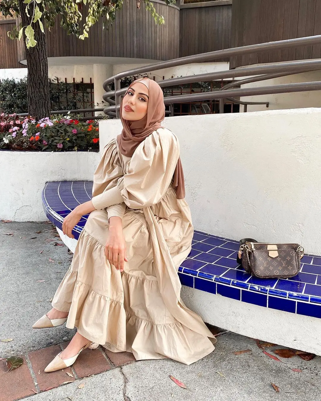 Women Dress Autumn Ruffle Hem Long Muslim Abayas Sundress Solid Kaftan Dubai Abaya Turkey Hijab Dress Vestidos Robe