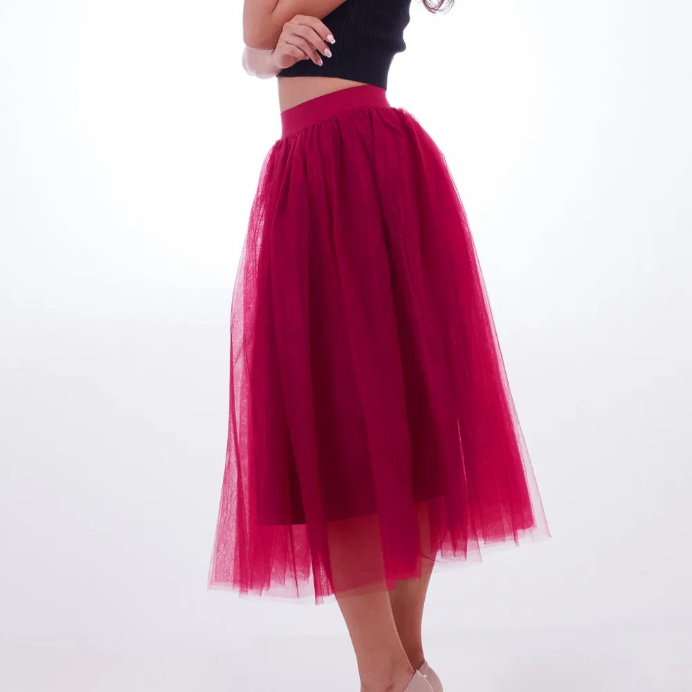Женская фатиновая юбка в сеточку большого размера; плиссированная юбка принцессы; юбка-баллон в сеточку; tz0225