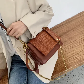 

NEW Retro Crocodile Pattern Bags for Women 2020 Luxury Handbags Brand Designer Shoulder Bag Alligator Leather Messenger Bag HOT