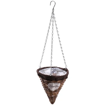 

Natural Wicker Hanging Basket Flower Basket Pot Planter Rattan Vase Basket Home Garden Wall Hanging Container Rattan Vase Decor