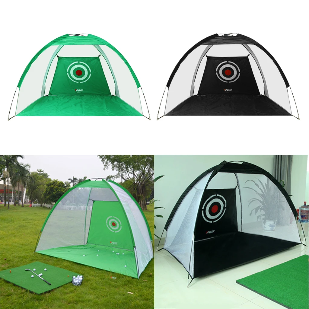 Children Golf Practice Set Putting Mat Chipping Net Carry Bag Included Green