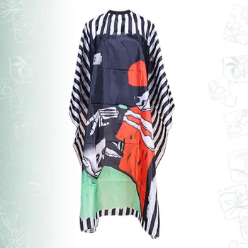 

1PC Fashion Hairdressing Cape Salon Apron Day of the Dead Design Hair Styling Cape Anti-Static Haircut Cloak for Barber Home Sal