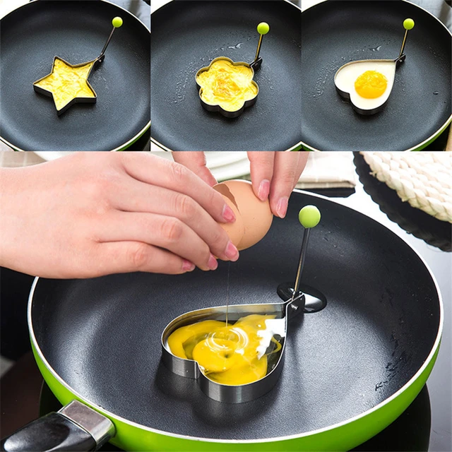 Funny Egg Fryer Home Kitchen Spoof Omelette Fun Mold Cooking Utensils  Holder Set