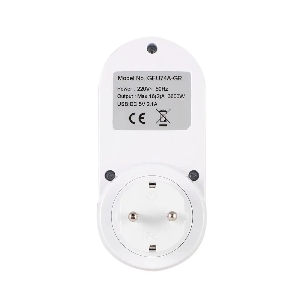 220 В таймер мини USB 5V 2.1A адаптер розетка с защитой штекеров в комплекса