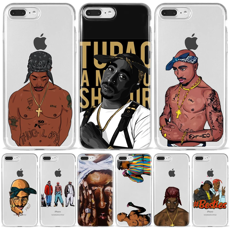 Прозрачный силиконовый мягкий ТПУ чехол для телефона 2Pac Makaveli Tupac Amaru Shakur iPhone X XR XS