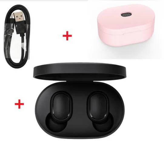 Xiaomi Redmi Airdots TWS Bluetooth наушники стерео бас Bluetooth 5,0 Eeadphones с микрофоном свободные Наушники управление AI - Цвет: cable add case