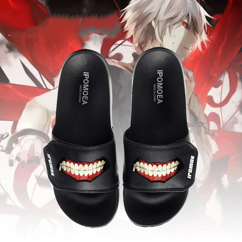 

Men Slides Non-slip Japanese The Tokyo Ghoul Male Slippers Man Flip Flops Summer Beach Women Home Bathroom Sandals Outdoor