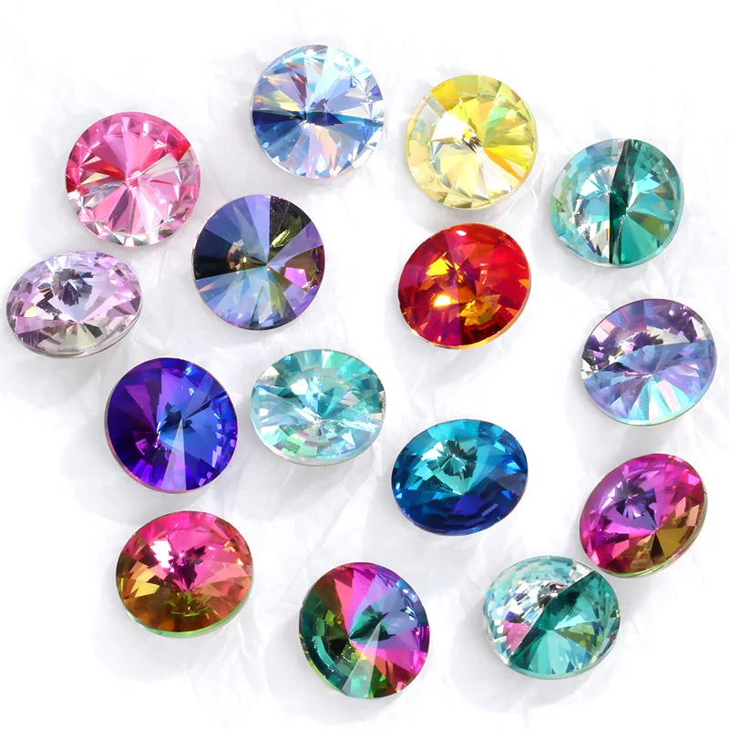 Blue Rose Mixed Round Crystal Glass Rhinestones for Craft and Clothing Decoration