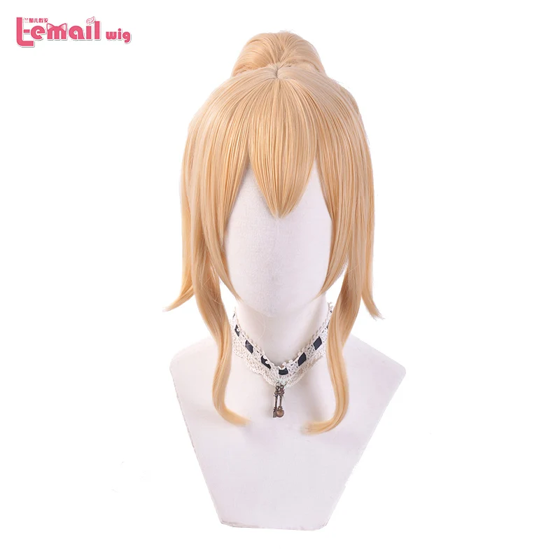 

L-email wig Game Genshin Impact Jean Cosplay Wigs with Ponytail Yellow Cosplay Wig with Bangs Heat Resistant Synthetic Hair