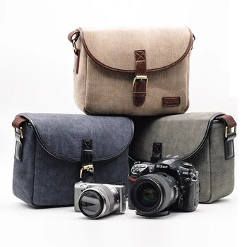 

Roadfisher Waterproof Vintage Camera Shoulder Carry Travel Bag Insert For Sony Canon Pentax Nikon 1 DSLR 1 Lens/ 1 DSLR 2 Lens