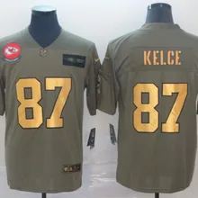 Мужчины Канзас-Сити Патрик махомс II трэвисс келсе Карим Хант тайрек Хилл пар неосязаемый игрок чифы Джерси оливковое/золото