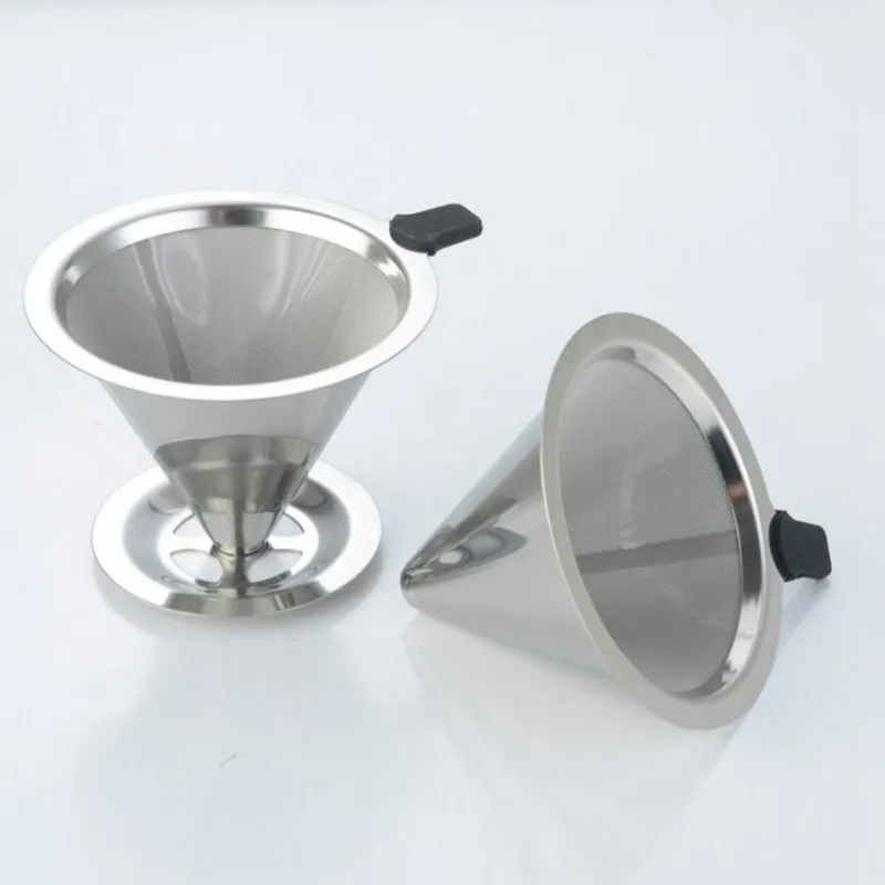 Double Layer Stainless Steel Coffee Filter Holder Pour Over Coffees Dripper Mesh Coffee Tea Filter Basket Tools pf92709