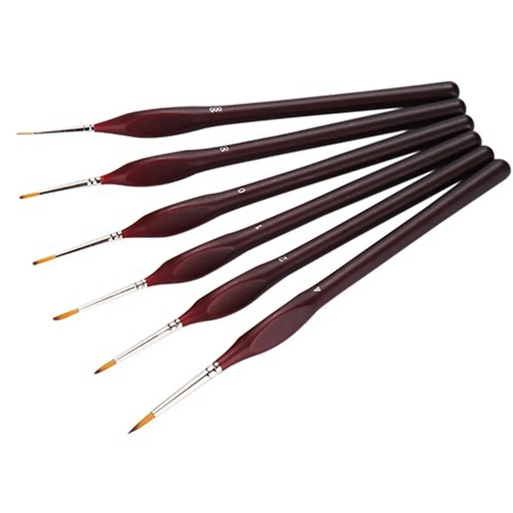 6 шт кисти для рисования нейлоновые волосы деревянная ручка различные формы набор для товары для рукоделия акварель масляная краска набор кистей