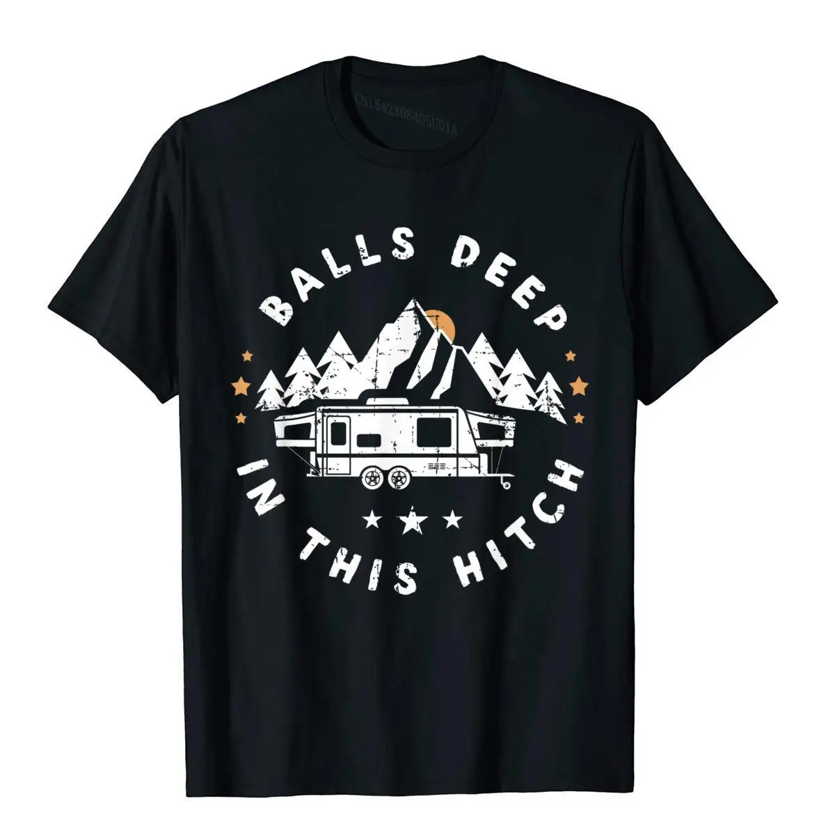 

Balls Deep In This Hitch Funny Camping T-Shirt Cotton T Shirt For Men Japan Style T Shirt Wholesale Fitness Christmas Clothing