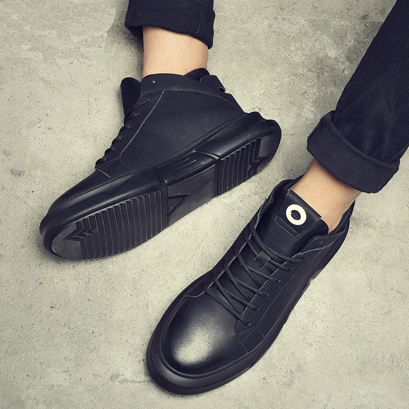  OSCO 2019 men boots winter military black boots men shoes Lace-Up Round Toe high quality size