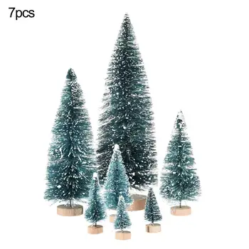 

7PCS Christmas Tree arbol denavidad New Year's Mini Christmas Tree Small Pine Tree Desktop Mini Christmas Decorations for Home