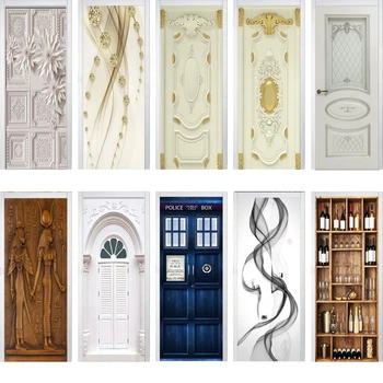 

3D Door Sticker Home Decor Door Wrap Wall Sticker Mural Wallpaper Self Adhesive PVC Removable Waterproof Door Decal Dropshipping