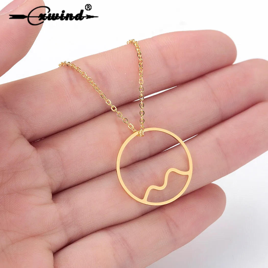 Cxwind простое ожерелье с морской волной серфинг серфер гавайский круг подвески