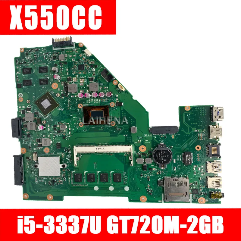 

For ASUS X550CC R510CC DDR3 fit X550VB Laptop Motherboard X550CC REV:2.0 GT 720M 2GB I5-3337U CPU HM76 PN:60NB00WA mainboard