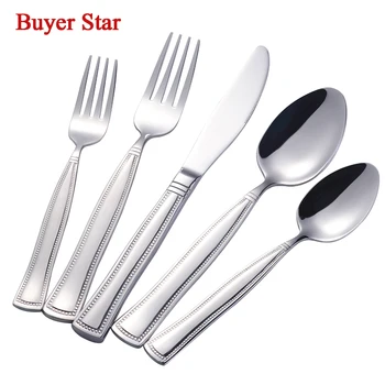 

Top Sale 60-Piece Shiny polishing Mirror Silver Cutlery Dinnerware Set Tableware Flatware Set 18/10 Stainless Steel Wholesale