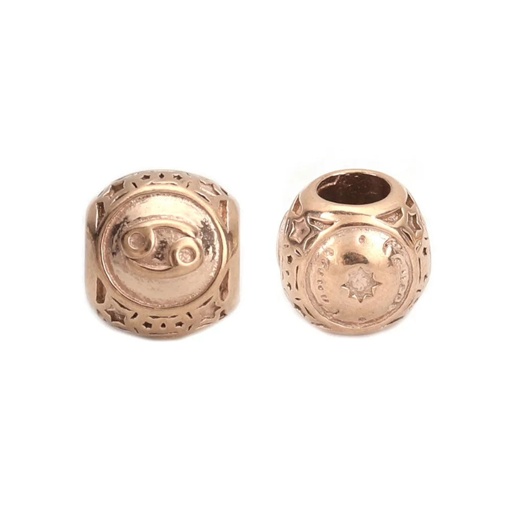 

Doreen Box 304 Stainless Steel Spacer Beads Round Rose Gold Sign Of Constellations 10mm( 3/8") Dia., Hole: Approx 4.3mm, 1 PC