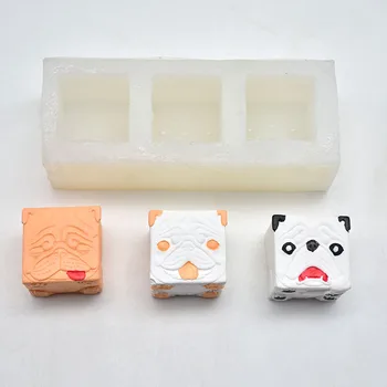 

DIY Baking Tool Square Cute Dog Fondant Mousse Cake Decoration Bakery Liquid Silicone Mold