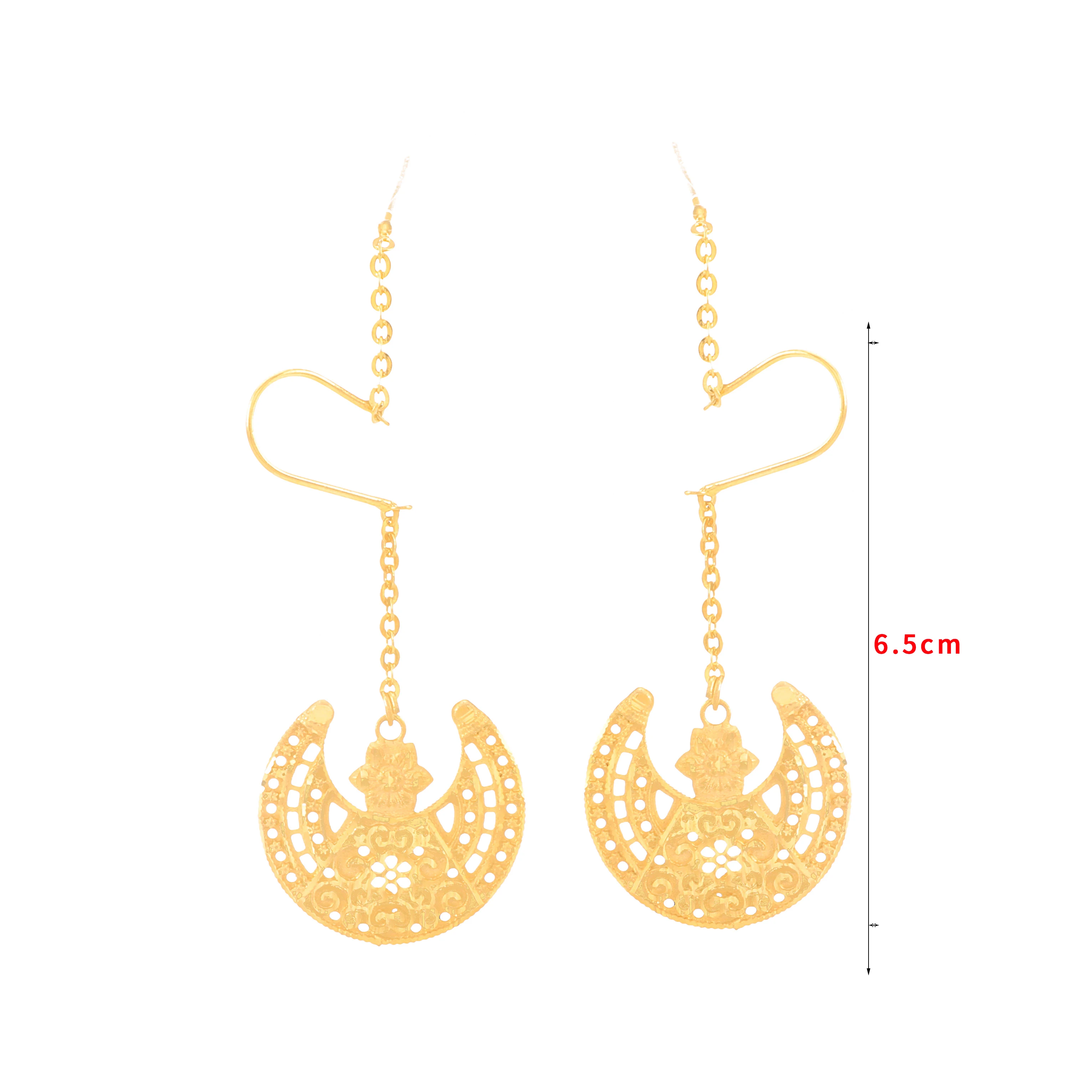 Adixyn 9 desigh (can choice) India 24k gold Color Drop Earrings For Women Bridal Wedding Jewelry Gifts African Dubai Items N1020