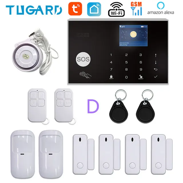 TUGARD G30 Tuya WiFi GSM Home Security Alarm System 433MHz Wireless Burglar Alarm Kit Works With Alexa Google APP Remote Control YK-002-GSM-G30-D