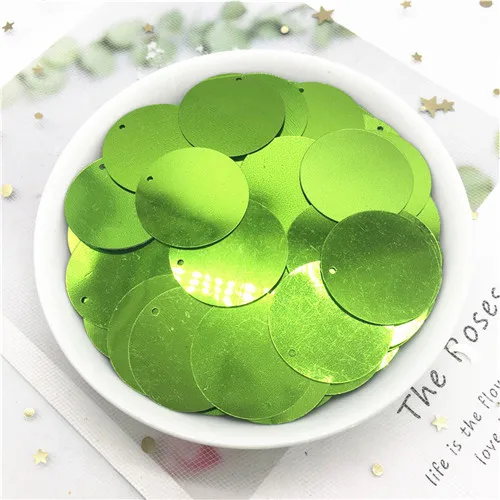 Light green Диаметр 30 мм блестки для рукоделия плоские круглые большие блестки lentejuelas Швейные Свадебные ремесла, женская одежда аксессуары 80 шт 20 г - Цвет: Light green
