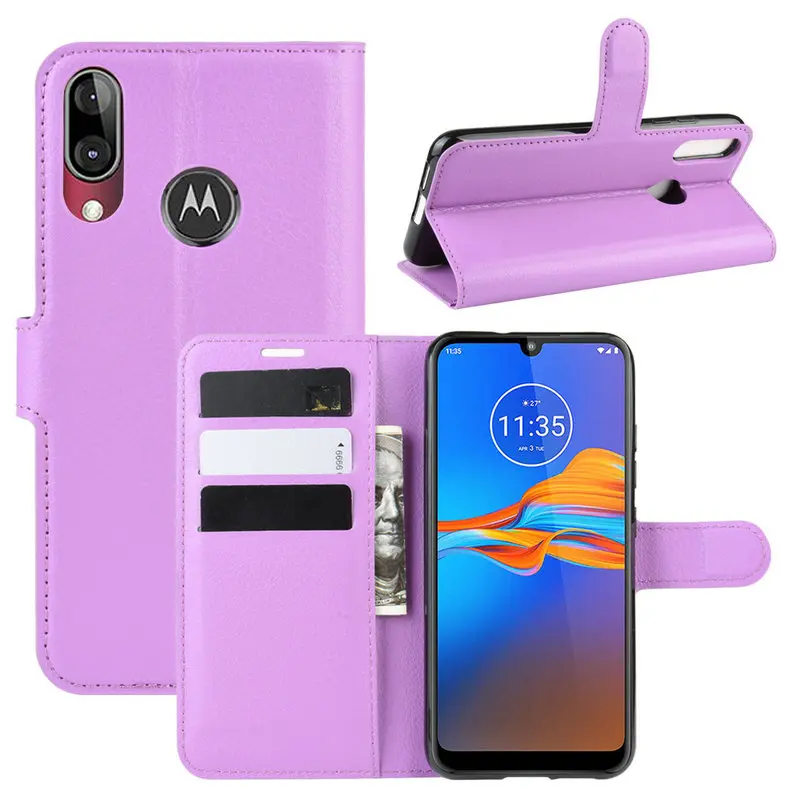 For Motorola Moto E6 Plus E6s Wallet Phone Case for Moto E6 for Moto E Plus 6th Gen. Flip Leather Cover Case Capa Etui Coque