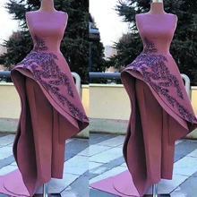 SuperKimJo пыльные синие вечерние платья Длинные Кружева аппликация бисером элегантный Дубай Арабский вечернее платье Robe De Soiree