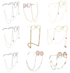 1Pair Eyeglass Strap Reading Glasses Hanging Chain Fashion Sunglasses Spectacles Holder Neck Cord Glasses Slip Metal Chain