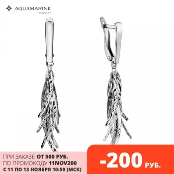 

Long aquamarine earrings without inserts, 925 sterling silver