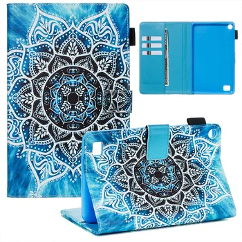 

HYYGEDeal Mandala Flower Pattern Wallet ID Pocket Stand Holder tablet case for Amazon All New Fire 7 2019 2017 2015