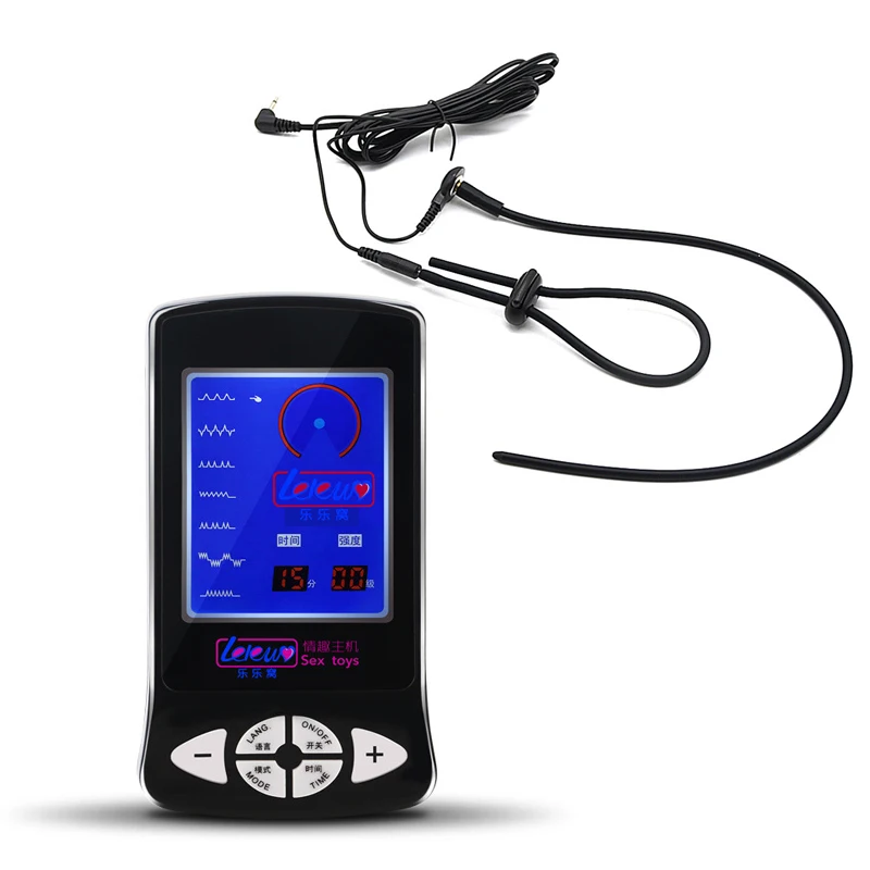 Electro Shock Penis Plug Cock Ring Urethral Catheter Sound Dilator Prostate Massage Electric Stimulator Male Masturbator Sex Toy electro sex toys electric sex toys