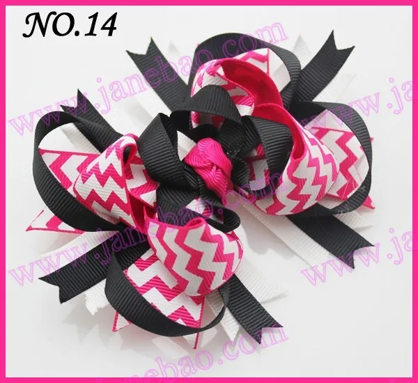 145 шт 4,5 ''шеврон волосы банты девушки банты из бутика фанки слоистых Hairbows бутик фанки лук
