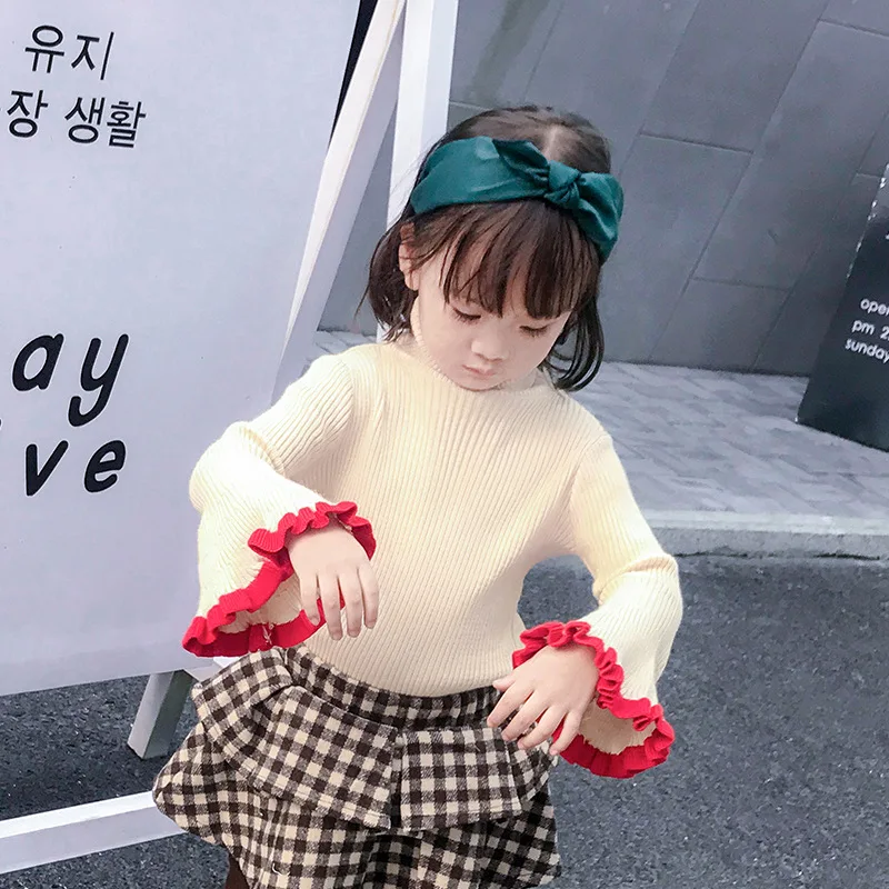 

Item Really Good Solid Color Lace-up Sleeve Baby Base Clothing Female Baby Sweater Characteristics Yarn Base