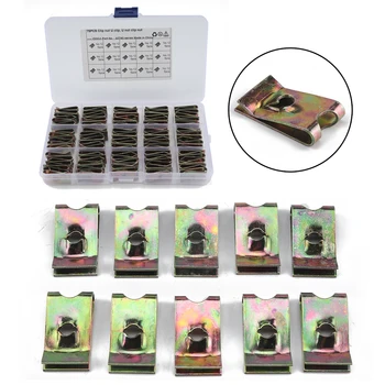 

75PCS No.12 Color Spring Metal Zinc U Clip Universal Nut Automotive Motorcycle Interior Panel Spire Screw Base Fastener
