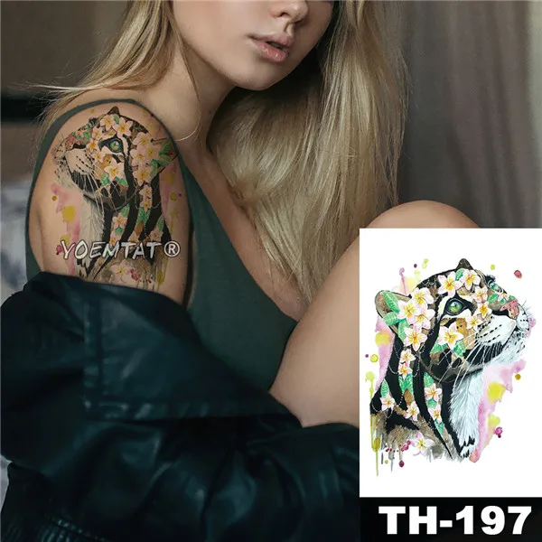 Waterproof Temporary Tattoo Sticker Pigeon Skull Rose pattern Water Transfer Flower vine body art flash fake tatoo - Цвет: 12