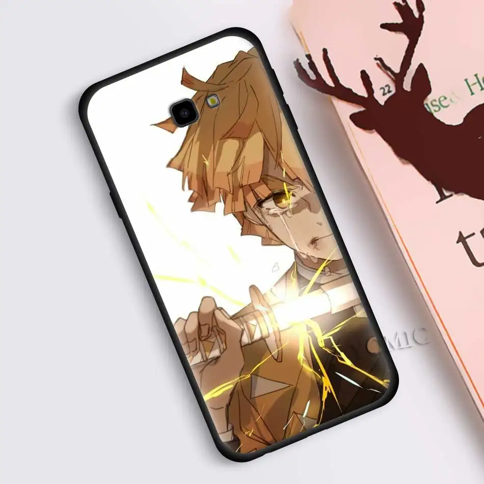 Чехол Kimetsu No Yaiba для samsung Galaxy J8 J6 J4 A6 A7 A8 A9 Plus M10 M20 M30 S M40 силиконовый черный фон