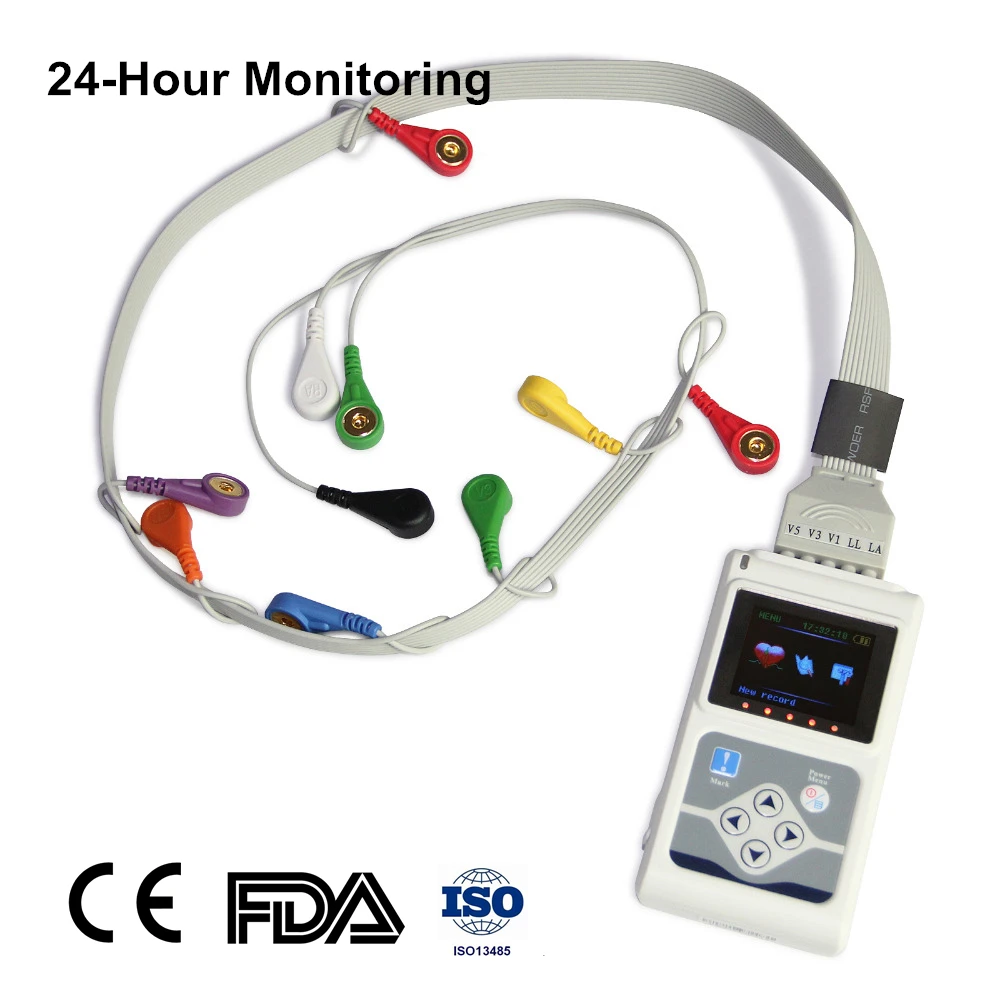 12 Channel Dynamic ECG Holter EKG System Heart Rate Tester Cardiac Monitor 24 Hours TLC5000 | Красота и здоровье
