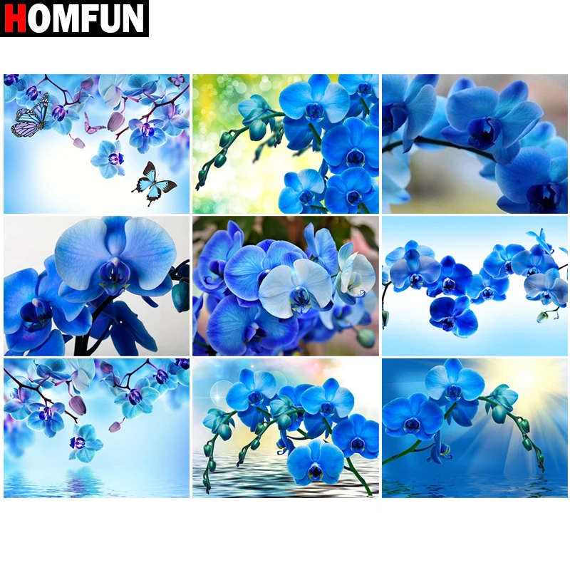 HOMFUN 5D Diy Алмазная вышивка крестиком на рисунке &quotСвеча в форме орхидеи с