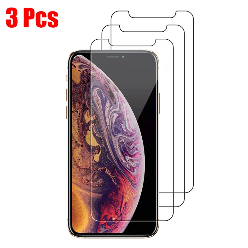 3 шт закаленное стекло для iPhone X XR XS Max защита экрана Защитное 11 Pro iPhone11 aiphone 11pro