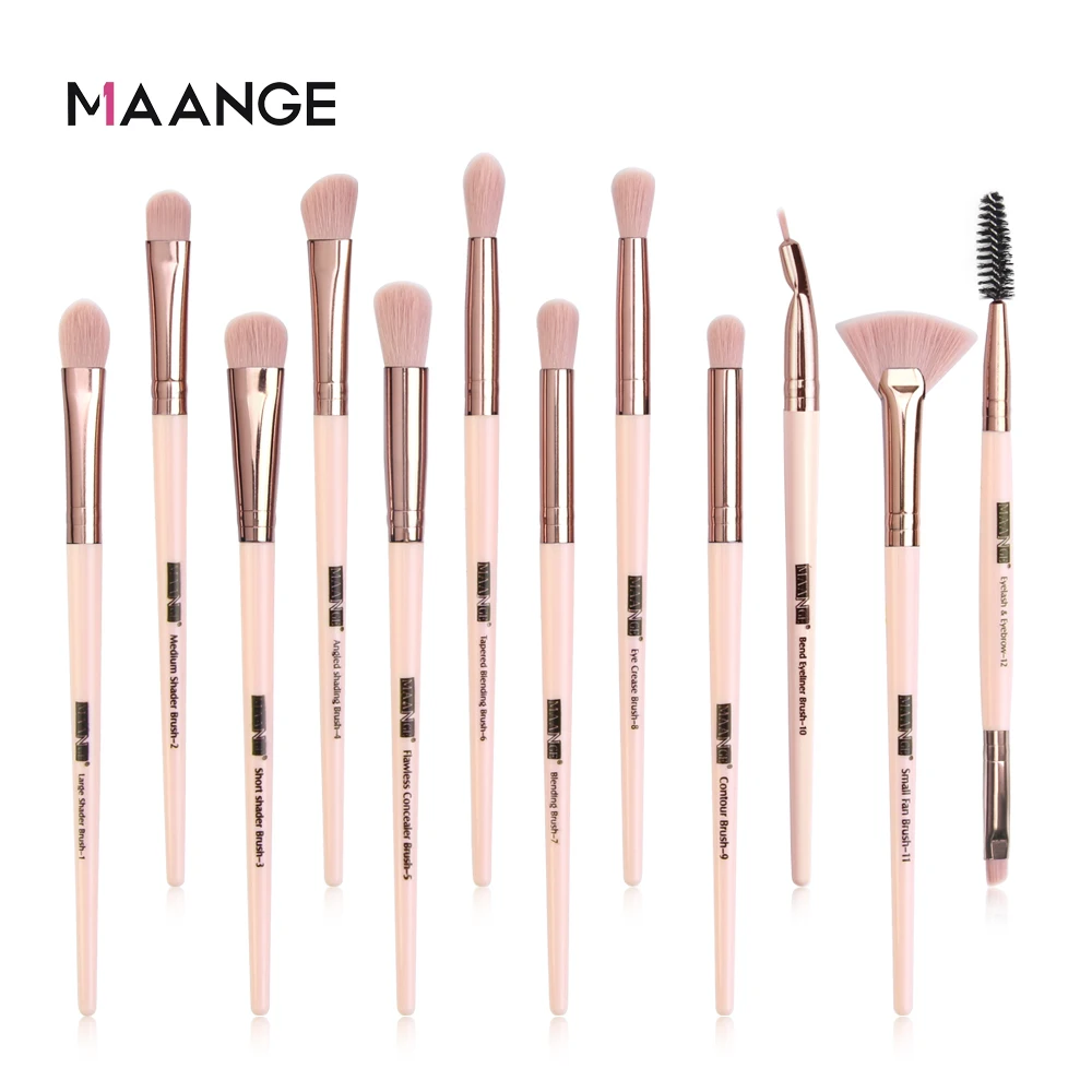 

Professional Makeup Brushes Set 12 Pcs/lot Eye Shadow Blending Eyeliner Eyelash Eyebrow Brush Foundation Powder Brush Maquiagem