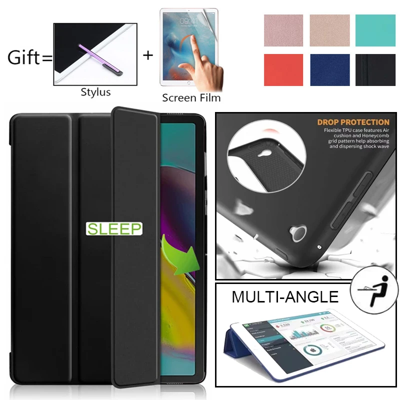 

Soft Silicone Case For iPad Pro Air 3 10.5 inch 2019 A2153 A2123 A2152 A2154 PU Smart Cover Auto Wake Funda Protective Shell