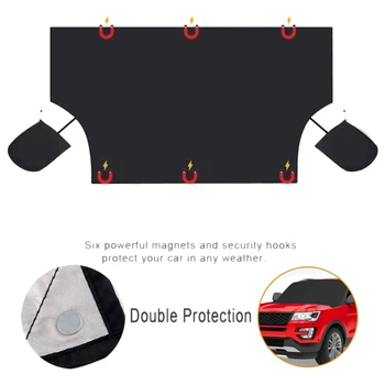 

Universal Car Windshield Snow Cover, 82.6 x 49.2 Inch Windshield Magnetic Frost Cover with Side Mirror Covers Windshield Ice Cov