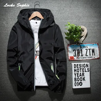 

1pcs Men Plus size zipper jackets coats 2020 Spring Breathable fabrics Pure color Splicing Coats Men Skinny Student jacket coats
