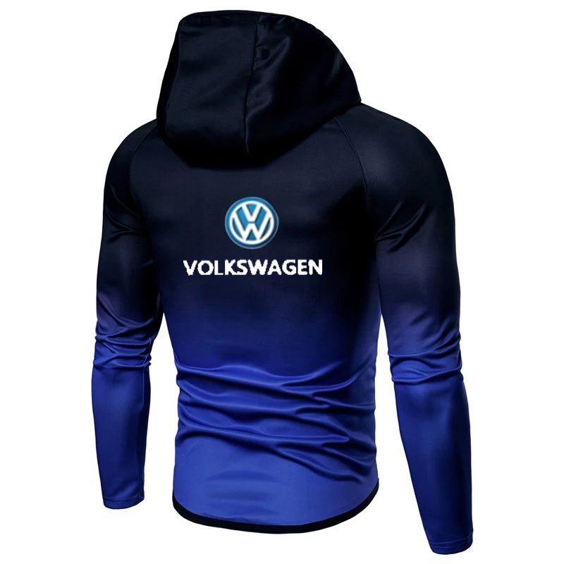 Весенне-осенняя куртка на молнии, толстовки с капюшоном с принтом автомобиля volkswagen, одежда с градиентом, флисовая толстовка с длинным рукавом, мужская толстовка с капюшоном