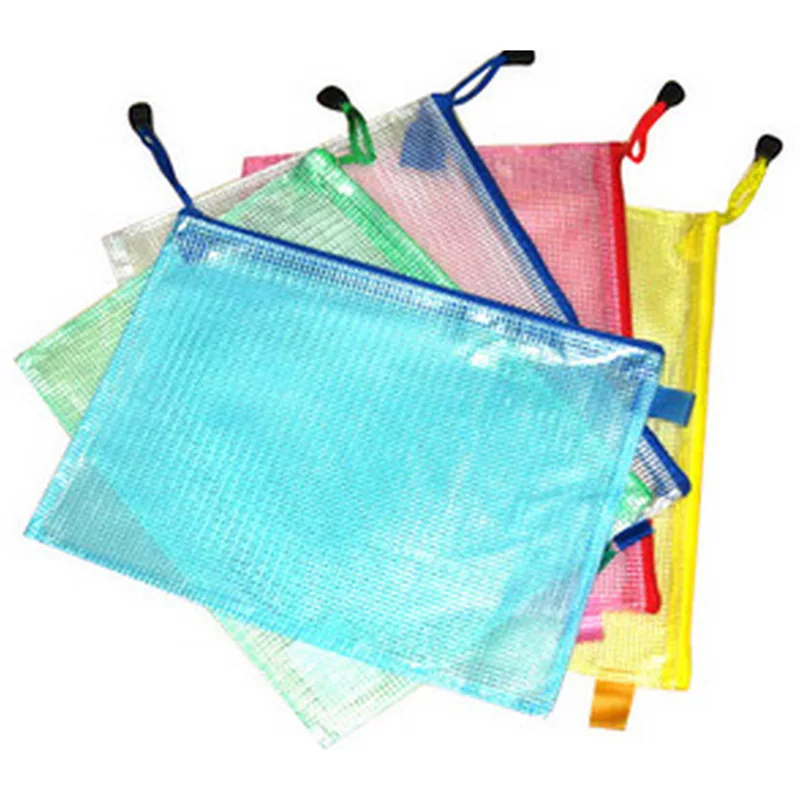 

Genuine Product hua wen da File Holder Grid Zipper Bag Plaid Color File Bag 5-Color